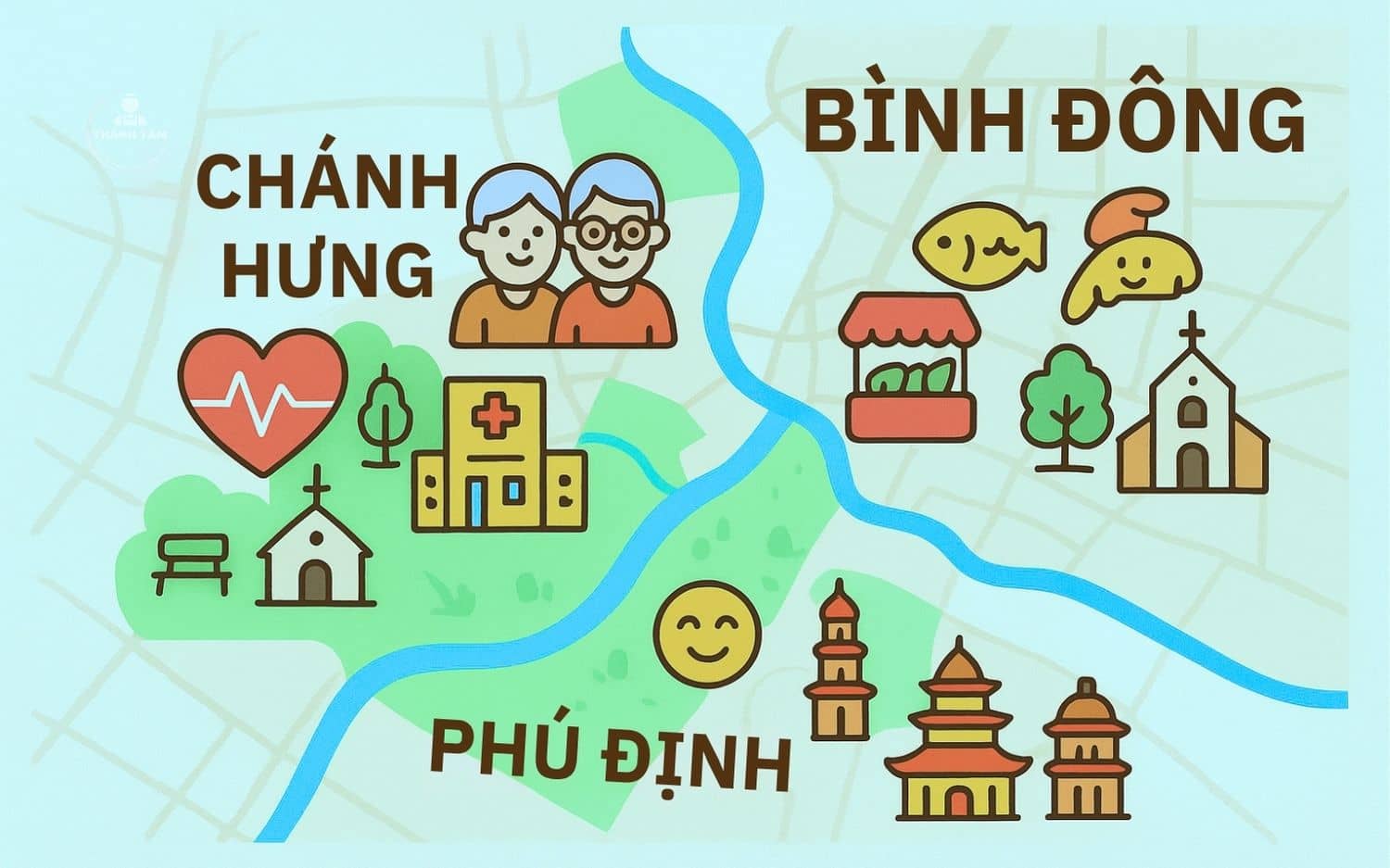 3 Phường mới kế thừa quận 8 xanh mát, nhiều kênh rạch bao quanh