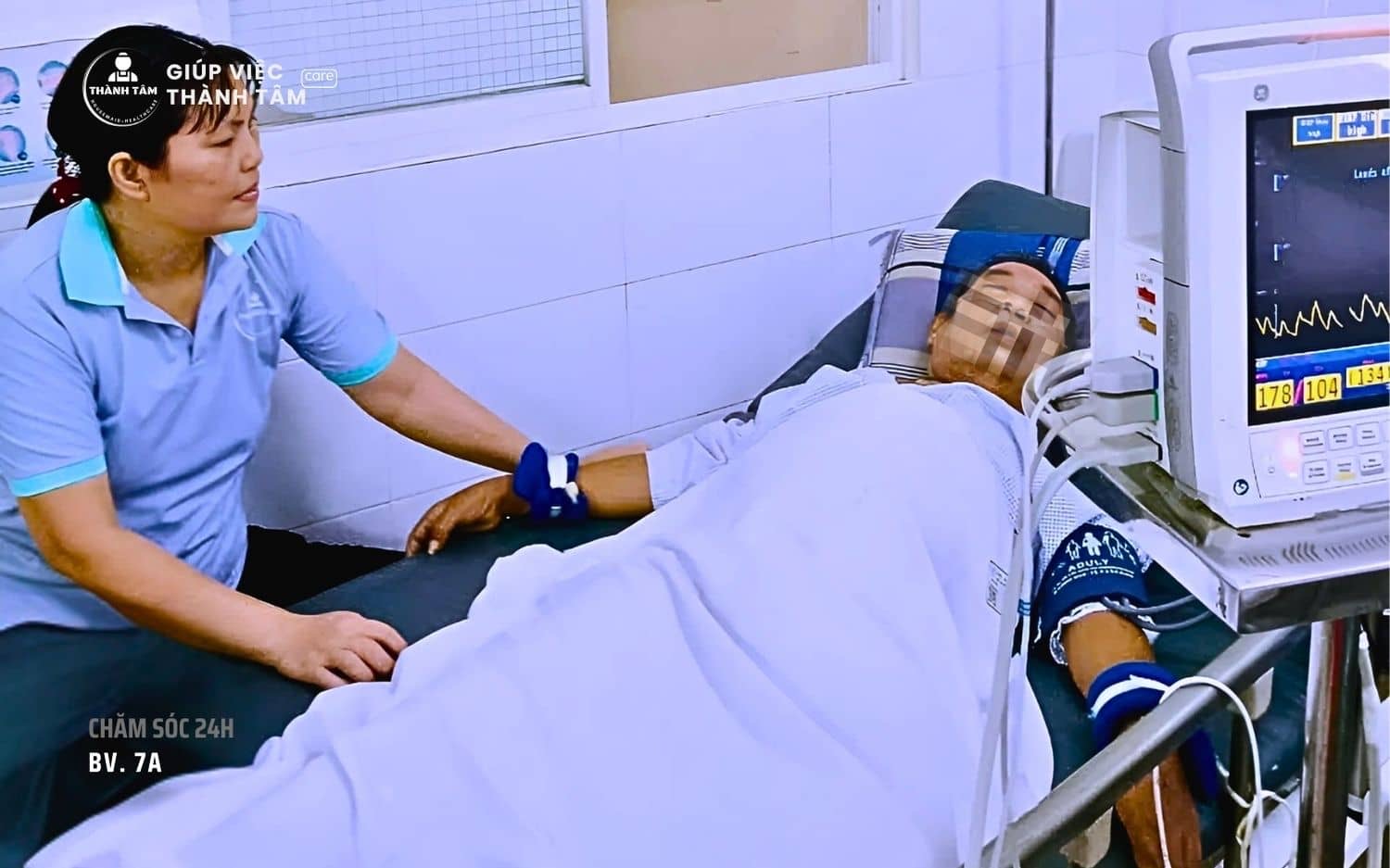 Thành Tâm Care chăm sóc bệnh nhân tại bệnh viện 7A